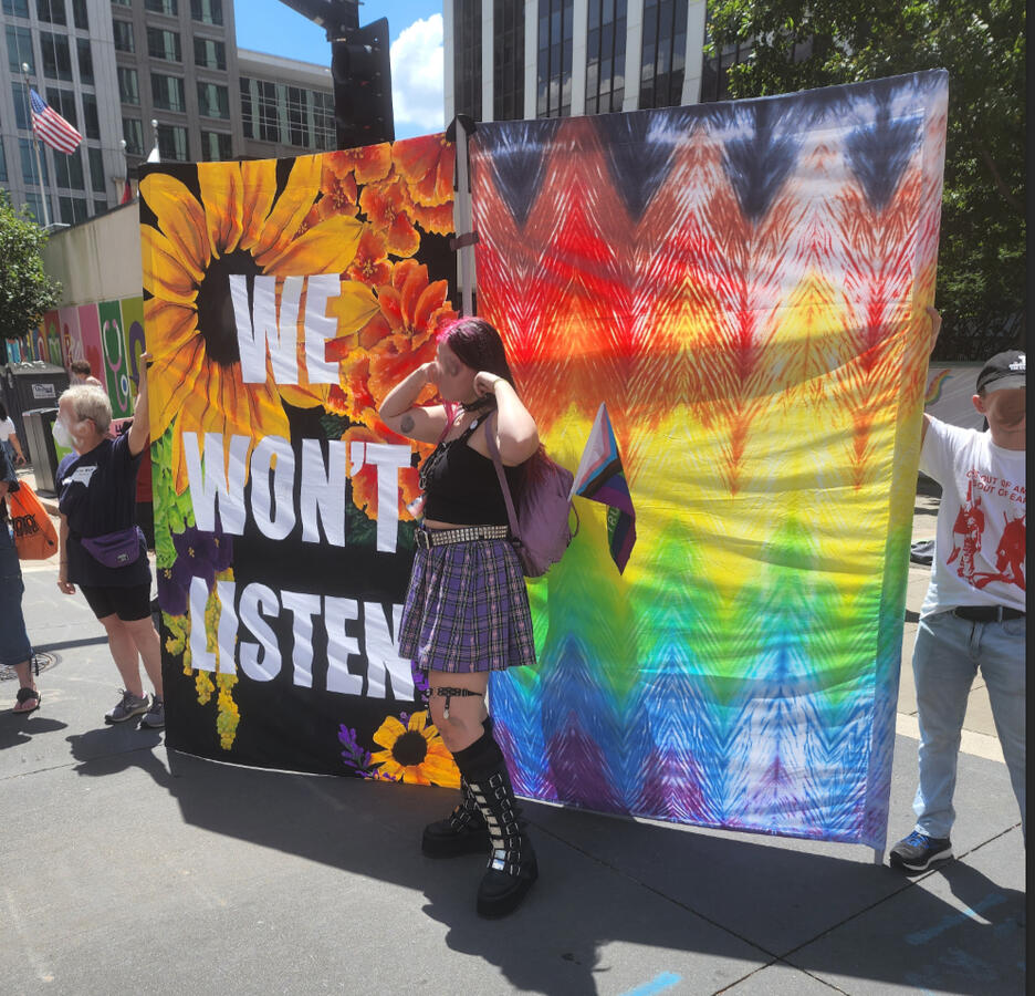 The most amazing thing, which I (foolishly, lol) failed to anticipate - people started posing and taking photos in front of the art!!! I was over the MOON about this!!! To see the community engage with the work is exactly what I had hoped would happen